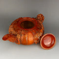 Vintage Ox Horn Low Relief Plum Flower Teapot