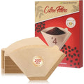 200 Count #4 Cone Coffee Filters 8-12 Cups, Disposable Unbleached Coffee Filters 4 Cone Paper,  #4 Coffee Filters Compatible with , Drip and Pour Over Coffee Maker(Box)
