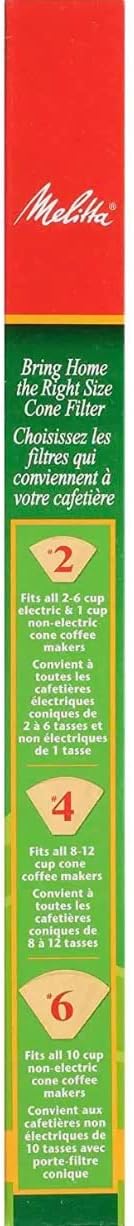 Melitta Cone Coffee Filters Number 6 40 Count (Pack of 2)