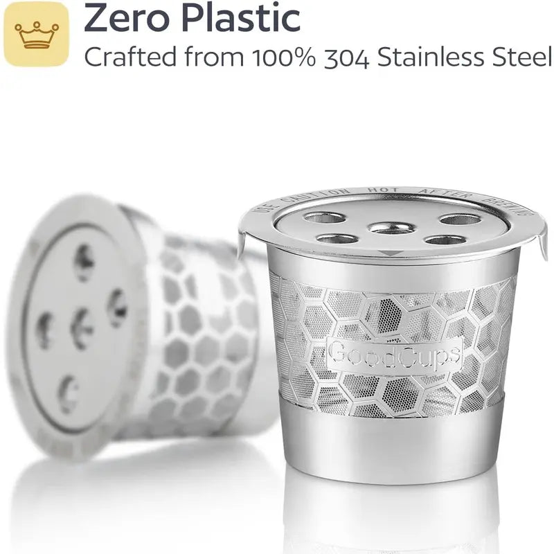 Set of 2 Stainless Steel Reusable Coffee Pods for Keurig Models with MultiStream Tech - Coffee Refill, Cost-Saving, Dishwasher Safe Perforated Mesh Filters (Non-Disposable)