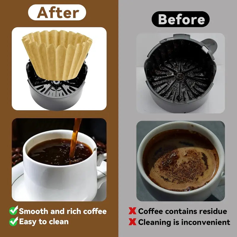 Coffee Filters 8-12 Cup, 300 count Disposable Unbleached Basket Filter Paper Compatible with Mr Coffee Maker Black and Decker