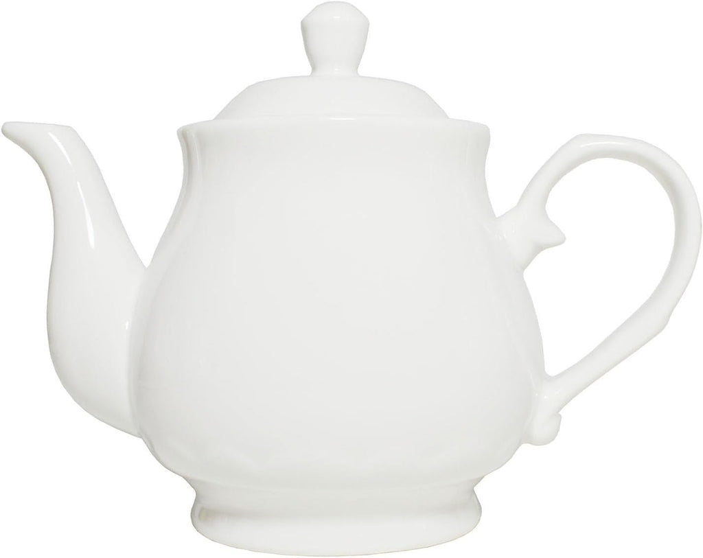 White Porcelain Teapot 400ml,Small Ceramic Tea Pot (14oz)