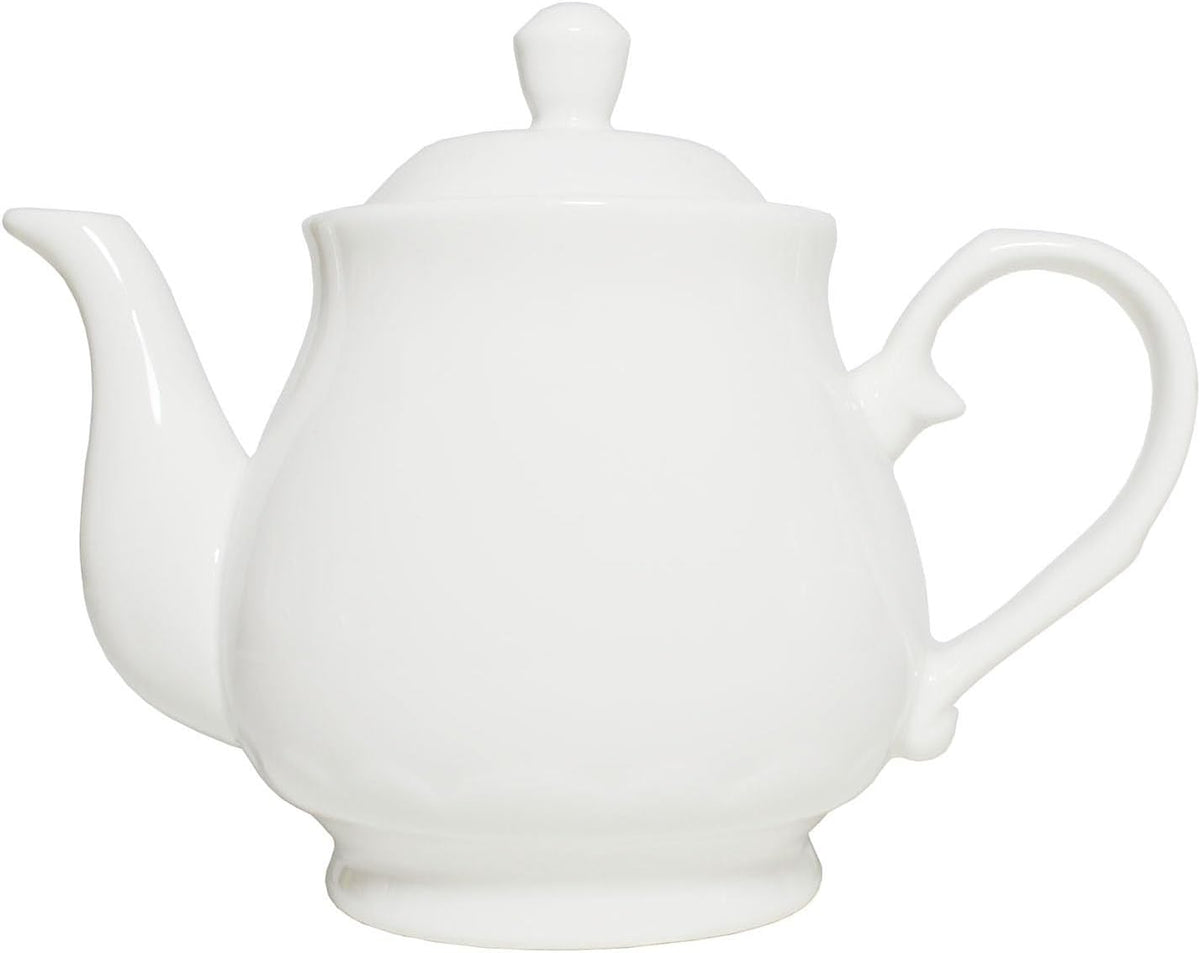 White Porcelain Teapot 400ml,Small Ceramic Tea Pot (14oz)