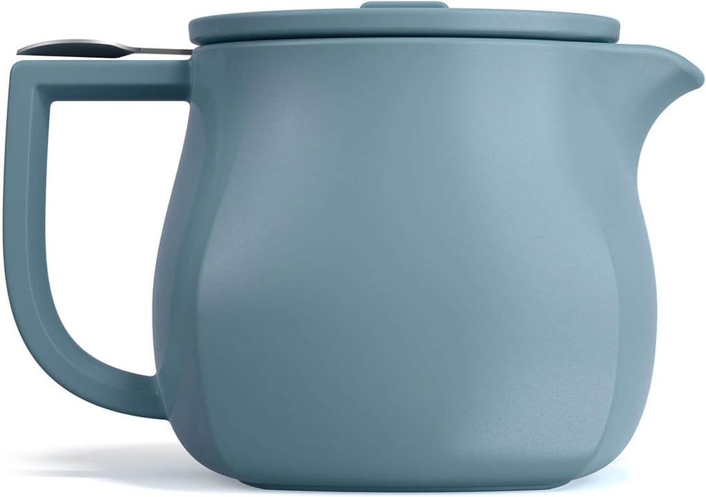 Tea Forte Stone Blue Ceramic Fiore Teapot with Infuser