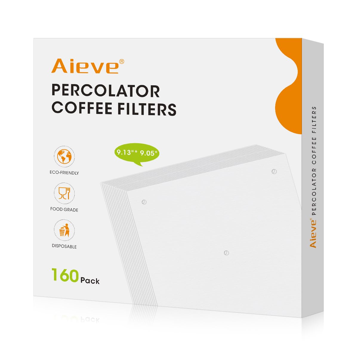 Aieve 160 Count Percolator Coffee Filters, Unbleached Coffee Filter Paper