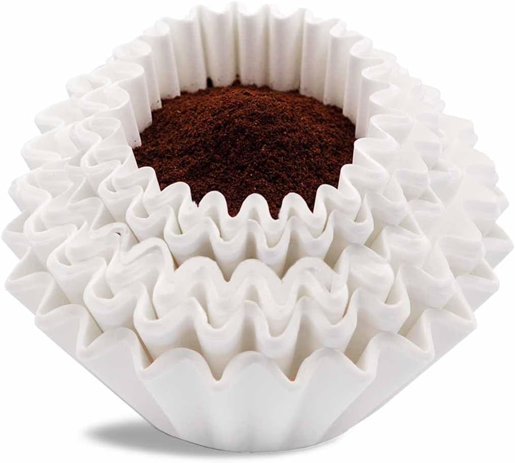 Coffee Filters 8-12 Cup, 7.875 inch x 3.25 inch, 100 Count Basket Coffee Filters, White Disposable 8 to 12 Cup Coffee Filter Paper