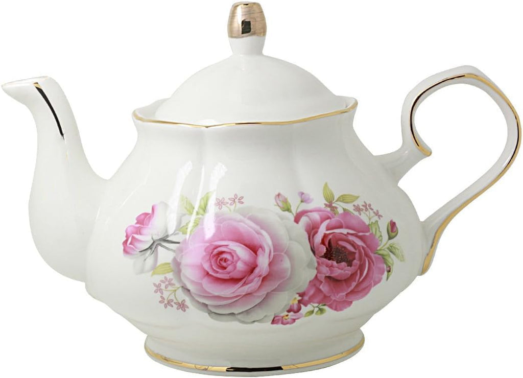 Teapot Handmade Ceramic Flowers (Rose)
