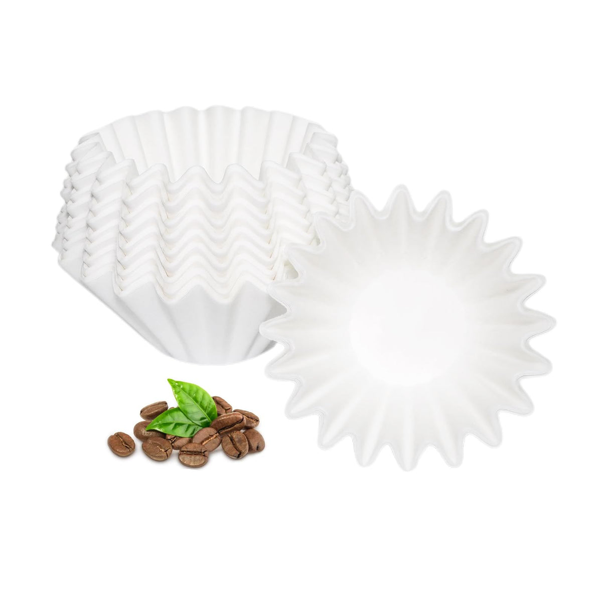 2-5 Cup Coffee Filters, Pack of 100 Unbleached Coffee Filters 5 Cup, Thicken Natural Coffee Filter Basket for Commercial, Home Coffee Maker, Pour Over Coffee Kit (Brown, W02)