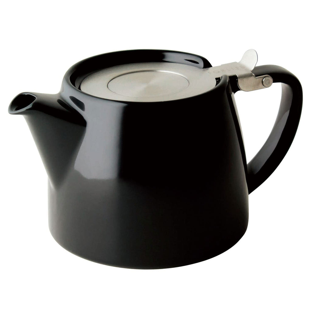 FORLIFE Stump Teapot with SLS Lid and Infuser, 18-Ounce, White
