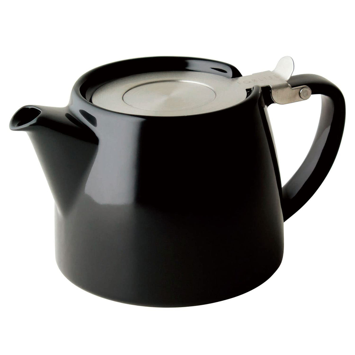 FORLIFE Stump Teapot with SLS Lid and Infuser, 18-Ounce, White