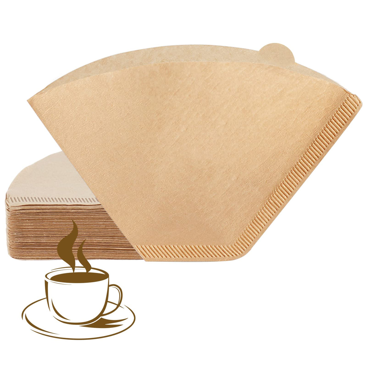 YQL #2 Cone Coffee Filter, 200 Count Coffee Filters 2 Cone Paper, Unbleached Disposable Coffee Filters Fit for Drip Coffee Maker