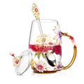 Luka Tech 35OZ Enamel Glass Flower Teapot Gifts For Women