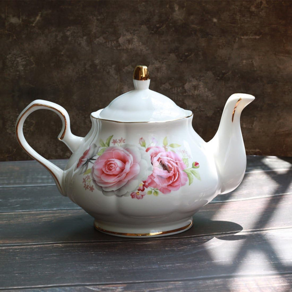 Teapot Handmade Ceramic Flowers (Rose)