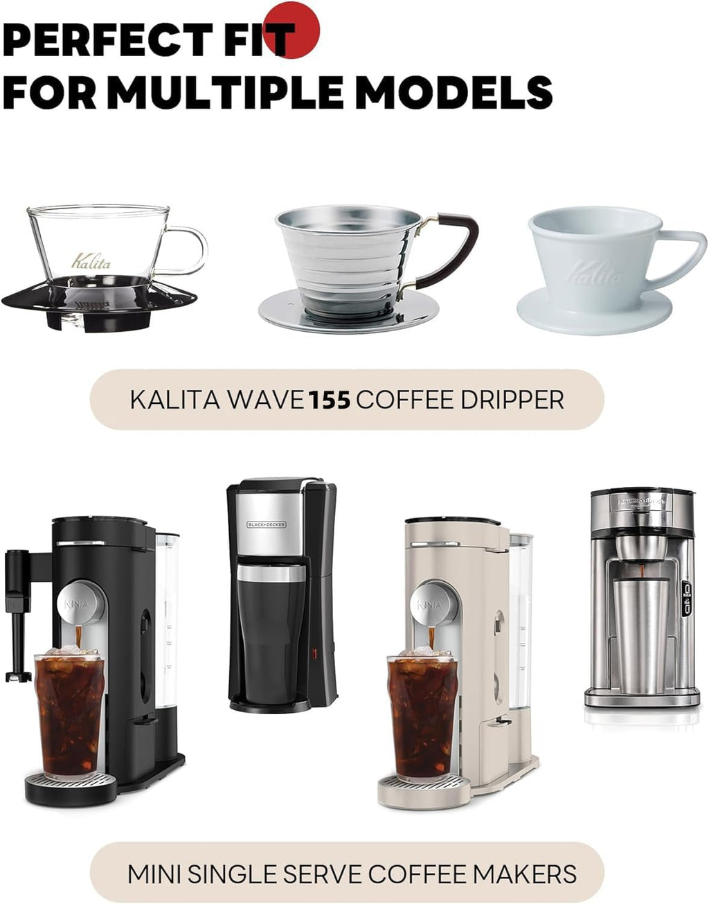 Small Coffee Filters, for Kalita Wave 155, 1-2 Cup, 100 Count