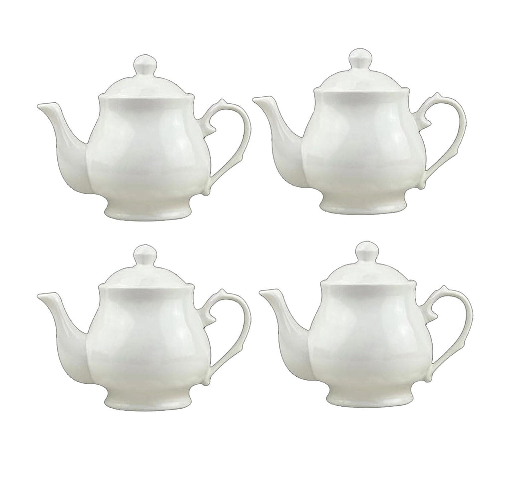 White Porcelain Teapot 400ml,Small Ceramic Tea Pot (14oz)