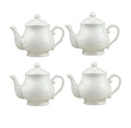 White Porcelain Teapot 400ml,Small Ceramic Tea Pot (14oz)