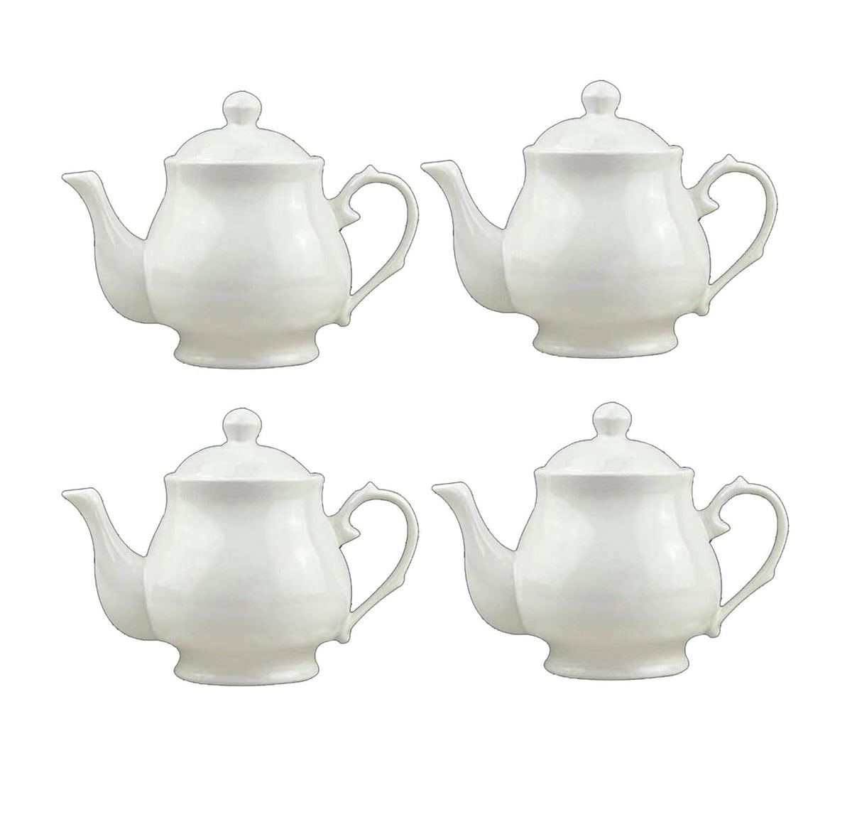 White Porcelain Teapot 400ml,Small Ceramic Tea Pot (14oz)