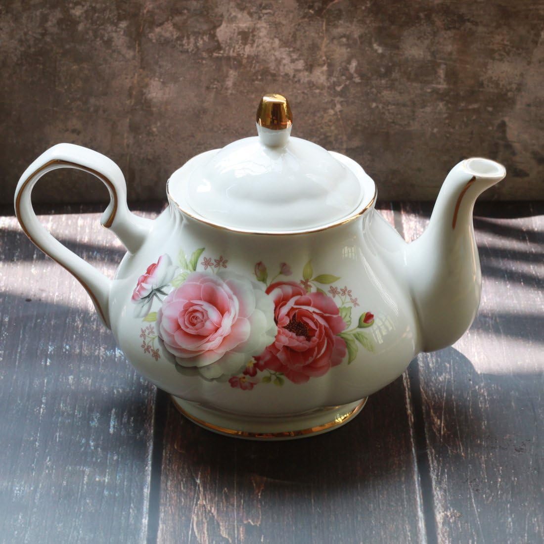 Teapot Handmade Ceramic Flowers (Rose)