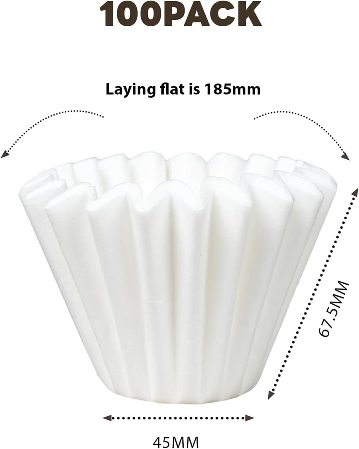 Bake Choice Coffee Filters, for Kalita Wave 185, 2-5 Cups, 100 Count