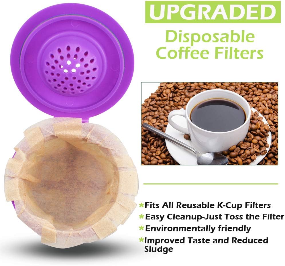 CAPMESSO Disposable Coffee Paper Filters for Keurig Reusable K Cup, 300ct