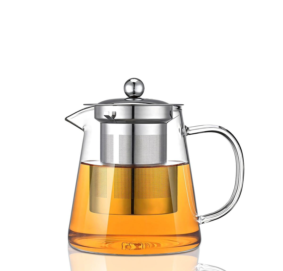 Glass Teapot, Tea Pot with Removable Infusers for Loose Tea, Borosilicate Glass Tea Kettle Tea Maker Stovetop for Party, Camping,Travel (550ML)