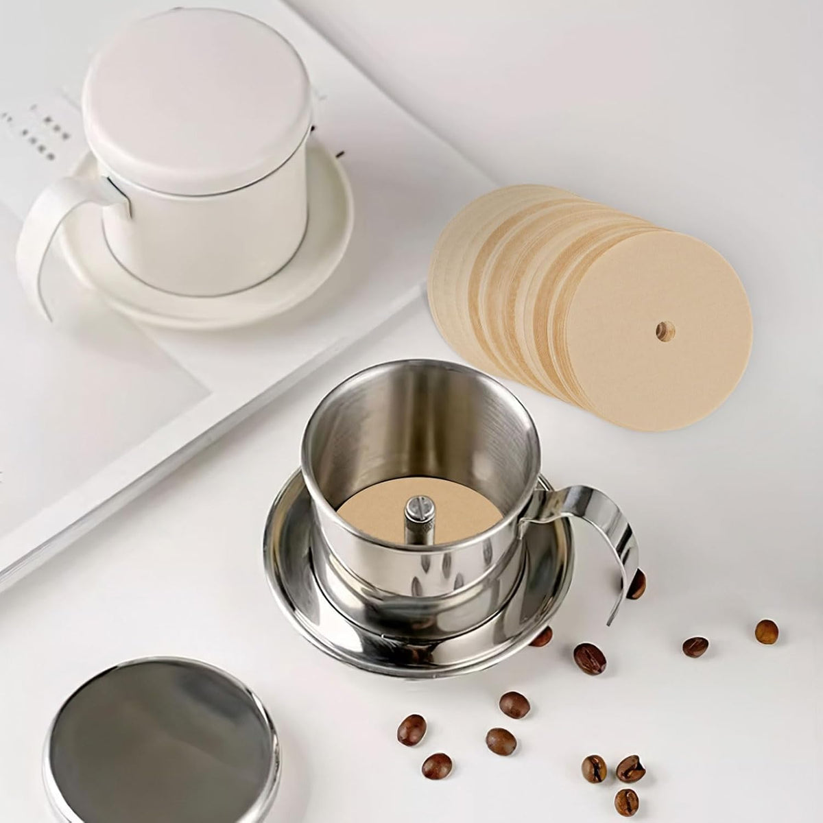300Pcs Percolator Coffee Filter, 3.75in Unbleached Disposable Coffee Filter