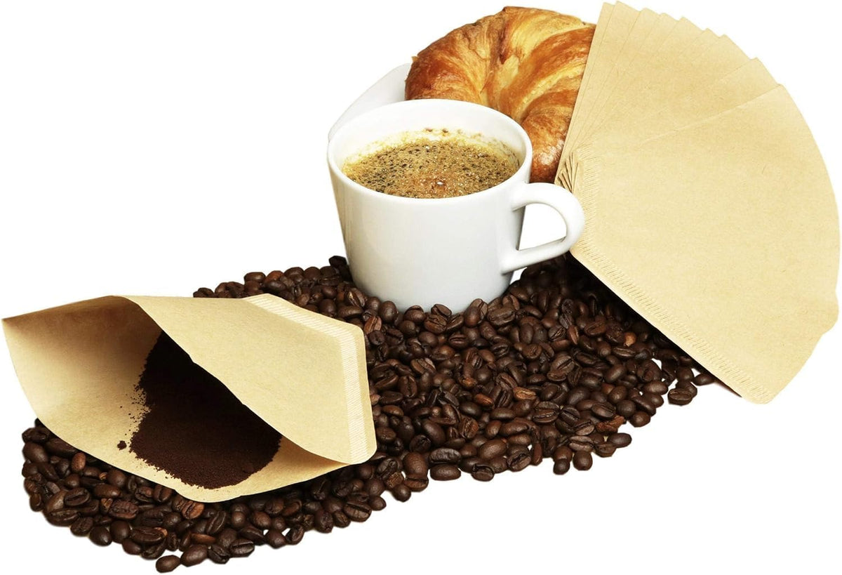 peaceleaf Cone Coffee Filters (Natural Unbleached, 300 Pieces, #4 Size)
