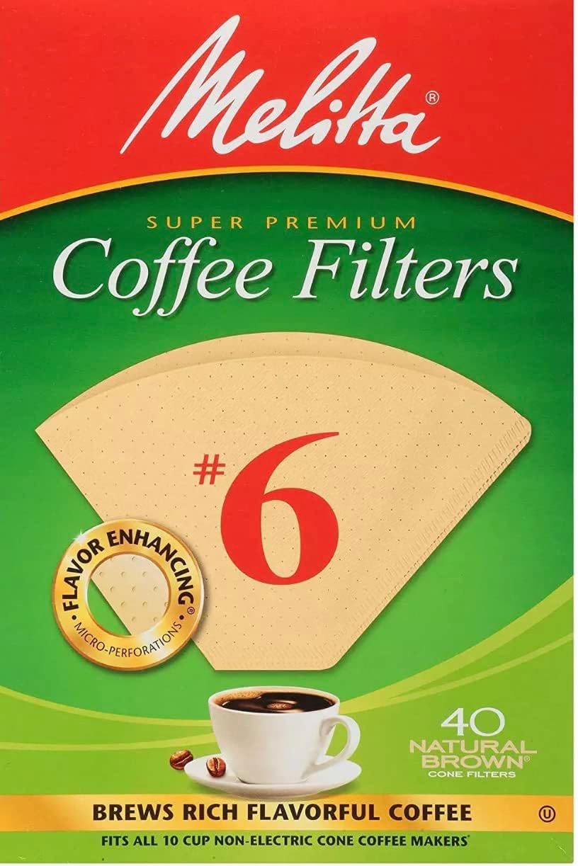 Melitta Cone Coffee Filters Number 6 40 Count (Pack of 2)