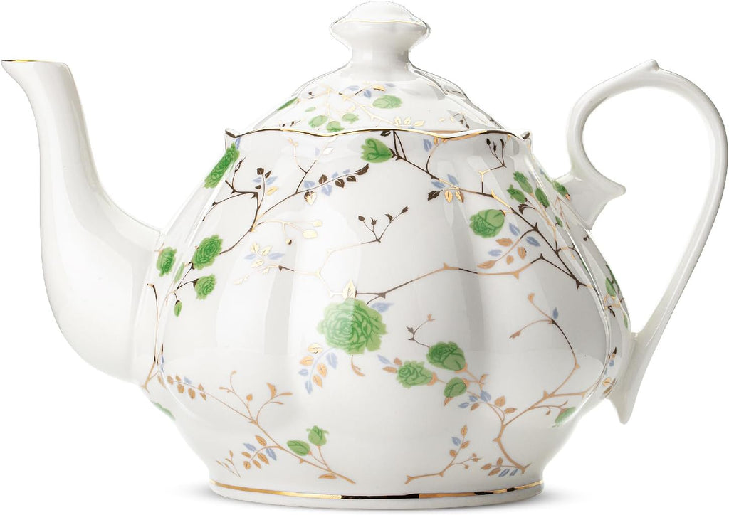 BTaT Floral Teapot, 38 oz Bone China, Perfect for Tea Set & Parties