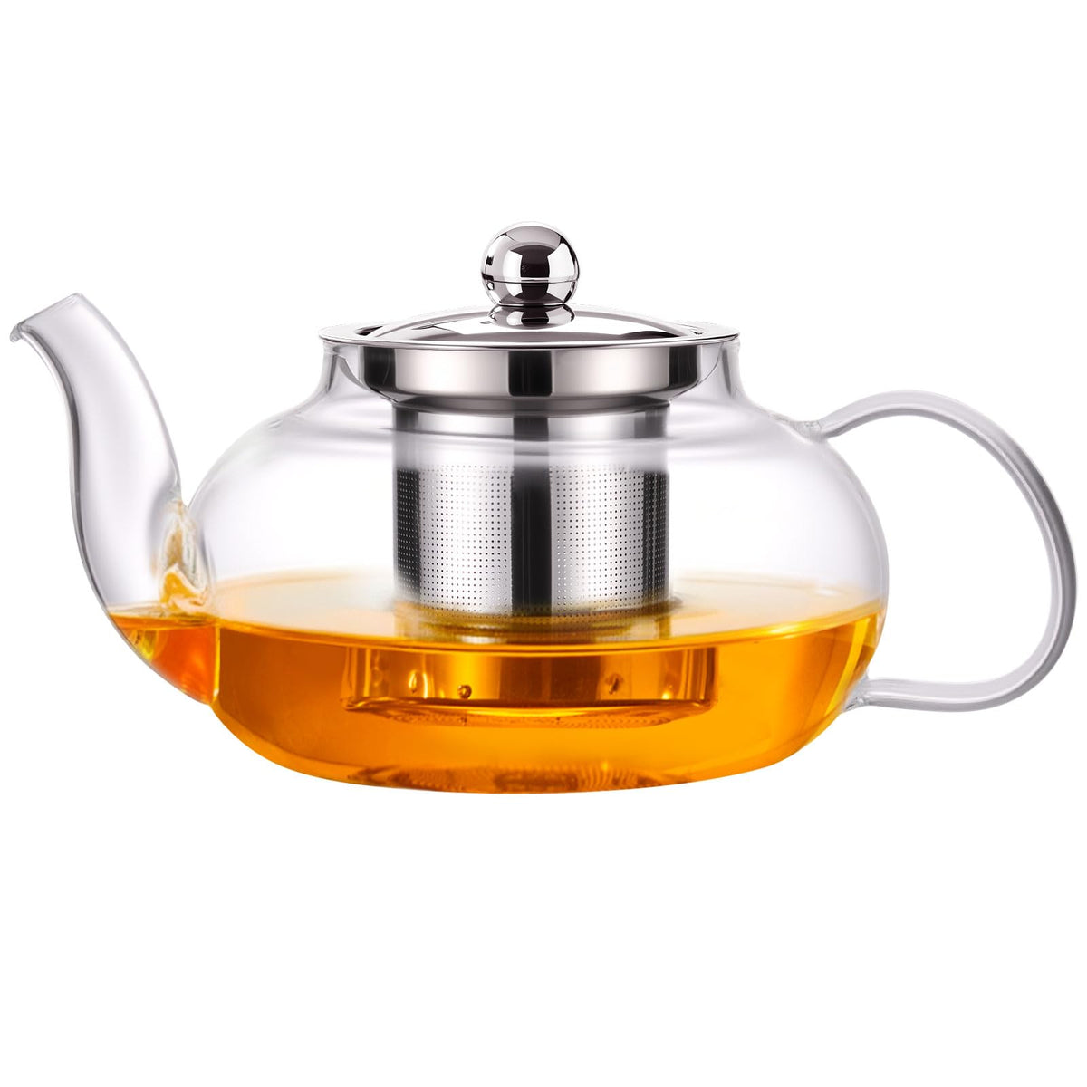 Baalaka Glass Teapot 18.6oz/550ml, Tea Pot with Removable Infusers for Loose Tea, Borosilicate Glass Tea Kettle Tea Maker Stovetop for Camping, Tea Infuser for Loose Leaf Tea Travel