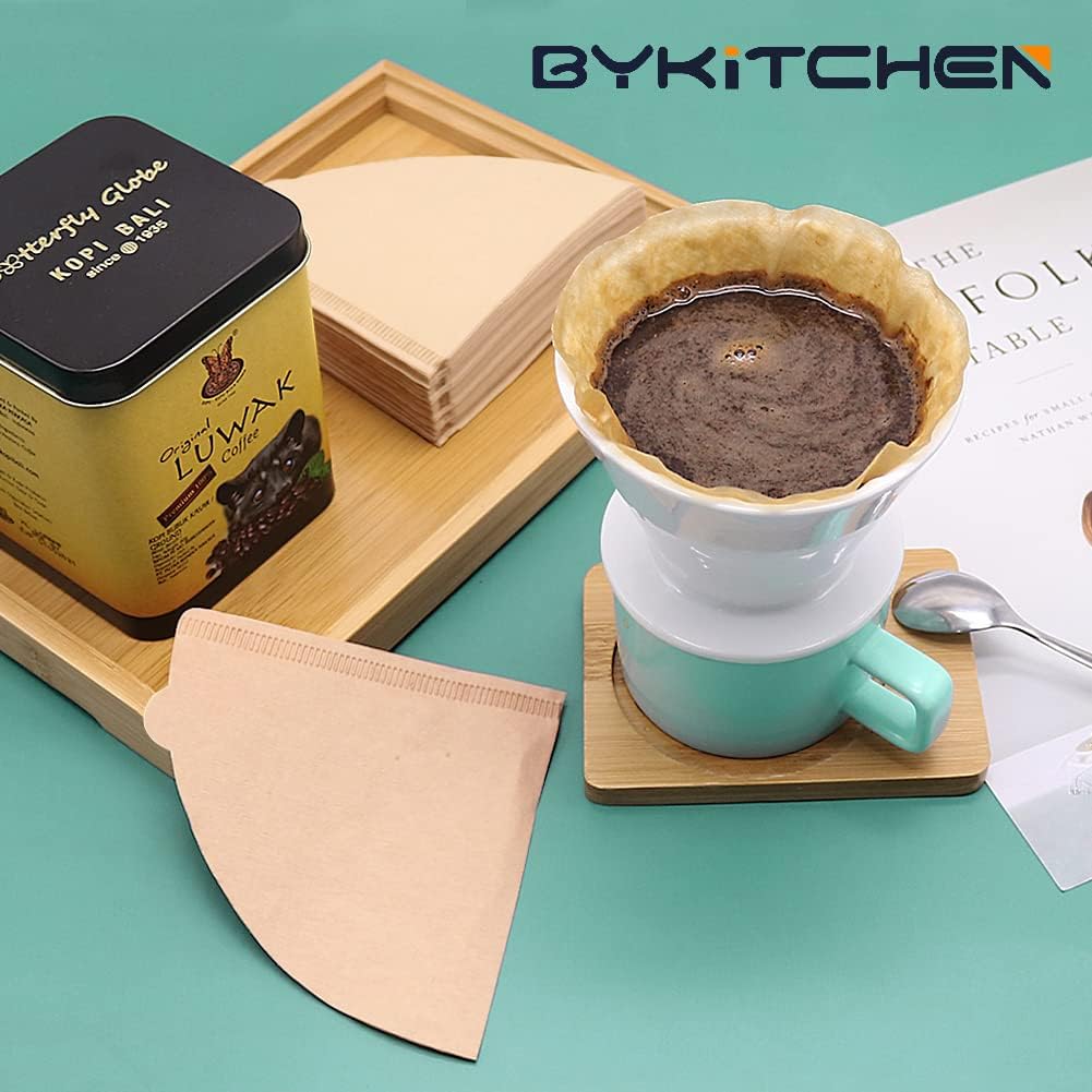 BYKITCHEN #1 Small Coffee Filters for 1-2 Cup Pour Over Dripper, 200PCS