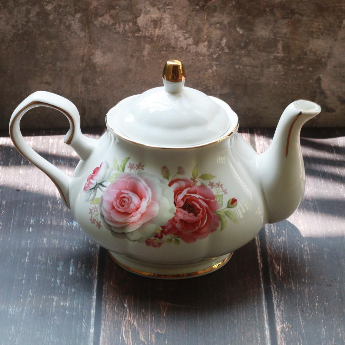 Teapot Handmade Ceramic Flowers (Rose)