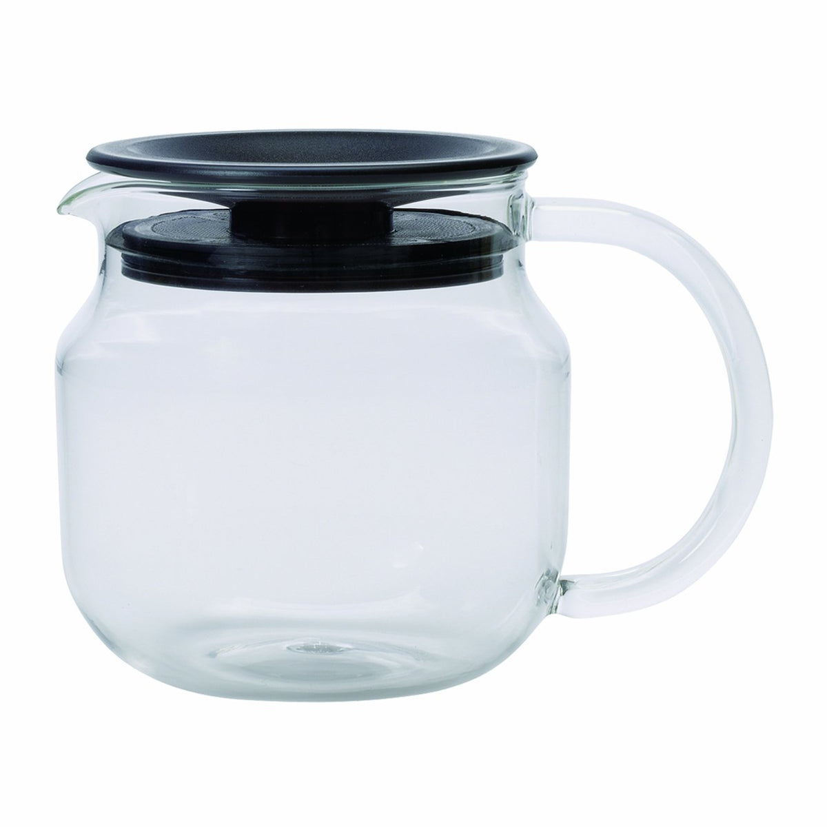 Kinto Stainless Unitea One Touch Teapot 720 Milliliter (24.35 Fl. Oz.) - Heat-resistant Glass Teapot with Stainless Steel Strainer in Lid (Japan Import)