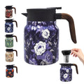 Vintage Floral Teapot with Built-in Infuser, Stainless Steel Thermal Carafe
