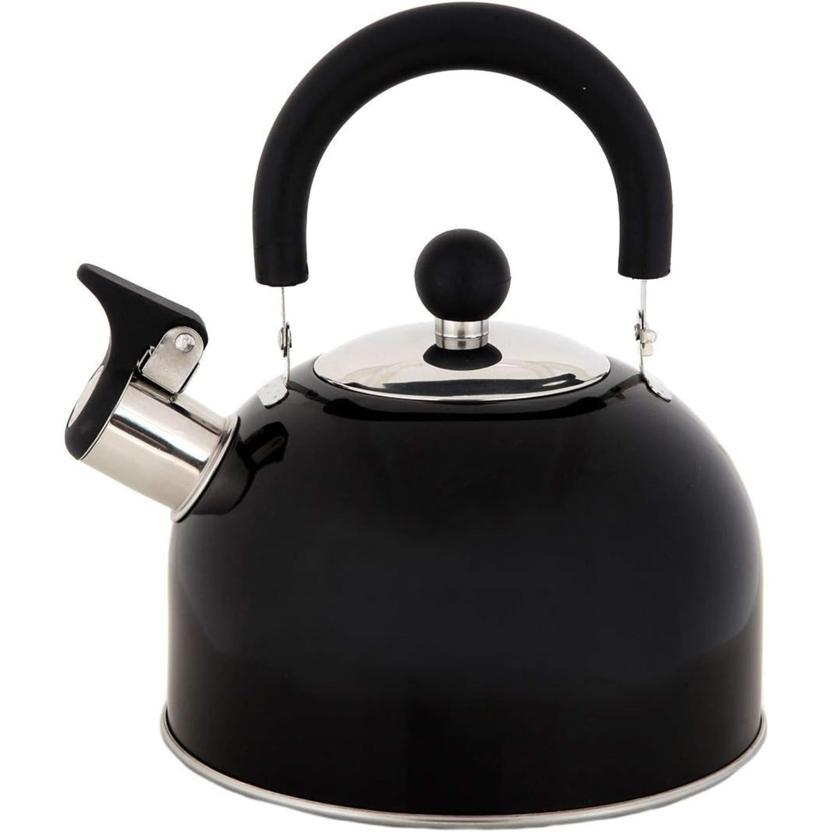 Lily's Home 2 Quart Stainless Steel Whistling Tea Kettle, the Perfect Stovetop Tea and Water Boilers for Your Home, Dorm, Condo or Apartment. Red