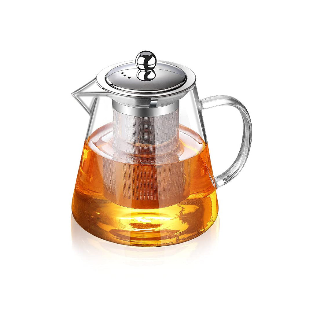 TMOST Glass Teapot with Infuser Tea Pot 950ml/32oz Tea Kettle Stovetop Safe Blooming and Loose Leaf Tea Maker Set (32oz/ 950ml)
