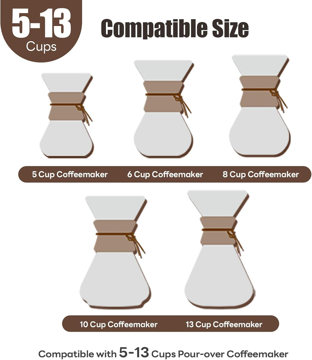 200 ct Coffee Filters, for Pour-Over Coffee Makers, 5-13 Cups