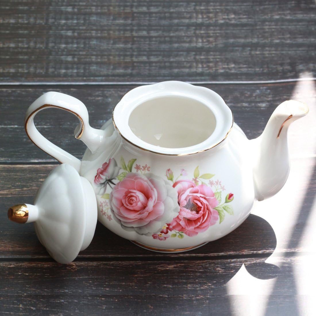 Teapot Handmade Ceramic Flowers (Rose)