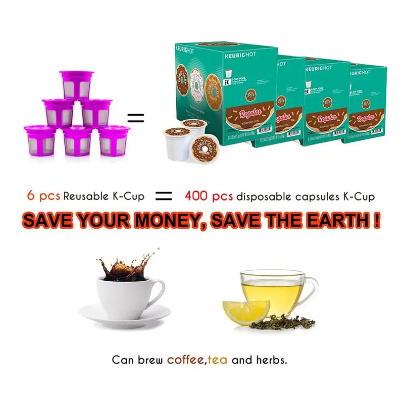 Kitchen Reusable Ground Coffee Filters - Food Grade PP Plastic & Steel Mesh for Keurig 1.0 Single-Serve Machine, 200pcs Disposable Paper Filters for Coffee Lovers (High Reusability)