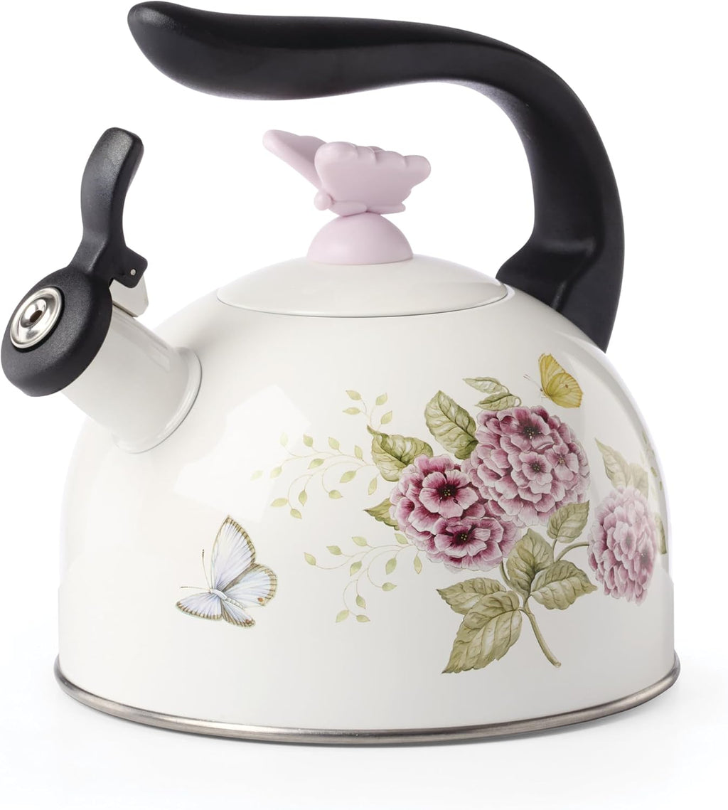 Lenox Butterfly Meadow Enamelware Tea Kettle, 84.5oz