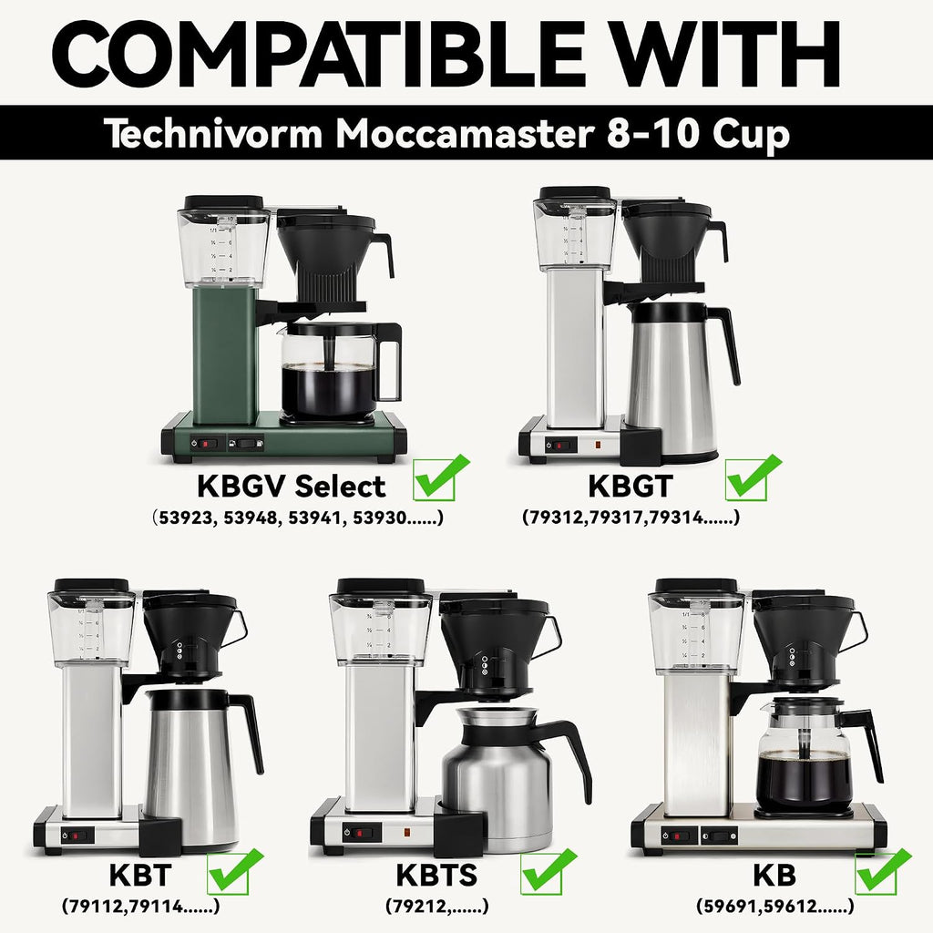 100 Pcs Coffee Filters #4 for Technivorm Moccamaster Coffee Maker 8-10 Cup