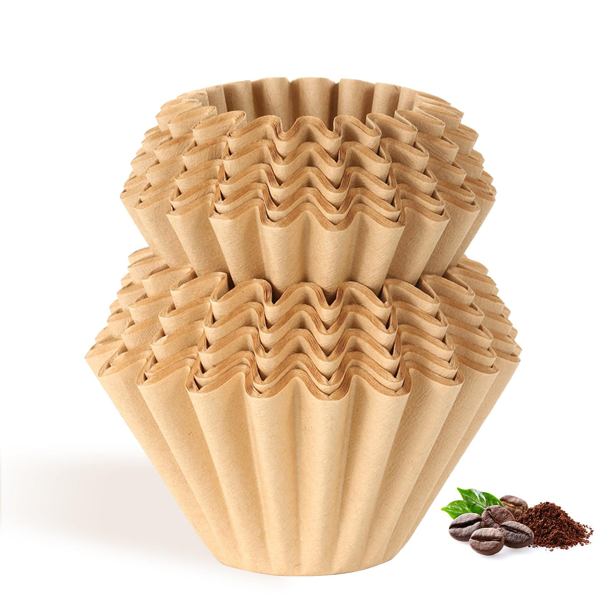 100 Count Unbleached Coffee Filters, 4-5 Cup Natural Basket Coffee Filter Paper for 5 Cup Coffee Maker, Small Coffee Travel Brewer, Single Serve Coffee Pot