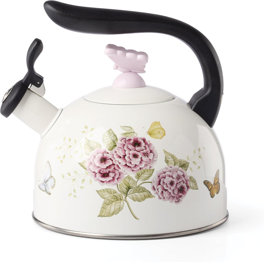 Lenox Butterfly Meadow Enamelware Tea Kettle, 84.5oz