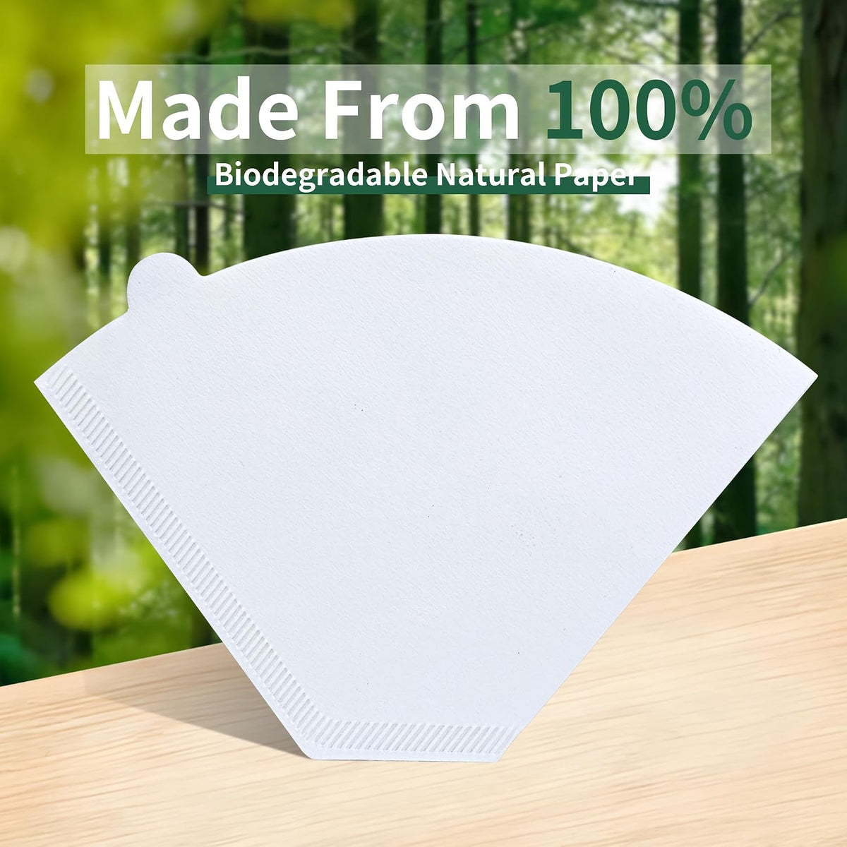 Disposable Coffee Paper Filters, 100 Pcs #4 for Ninja Coffee Maker, White