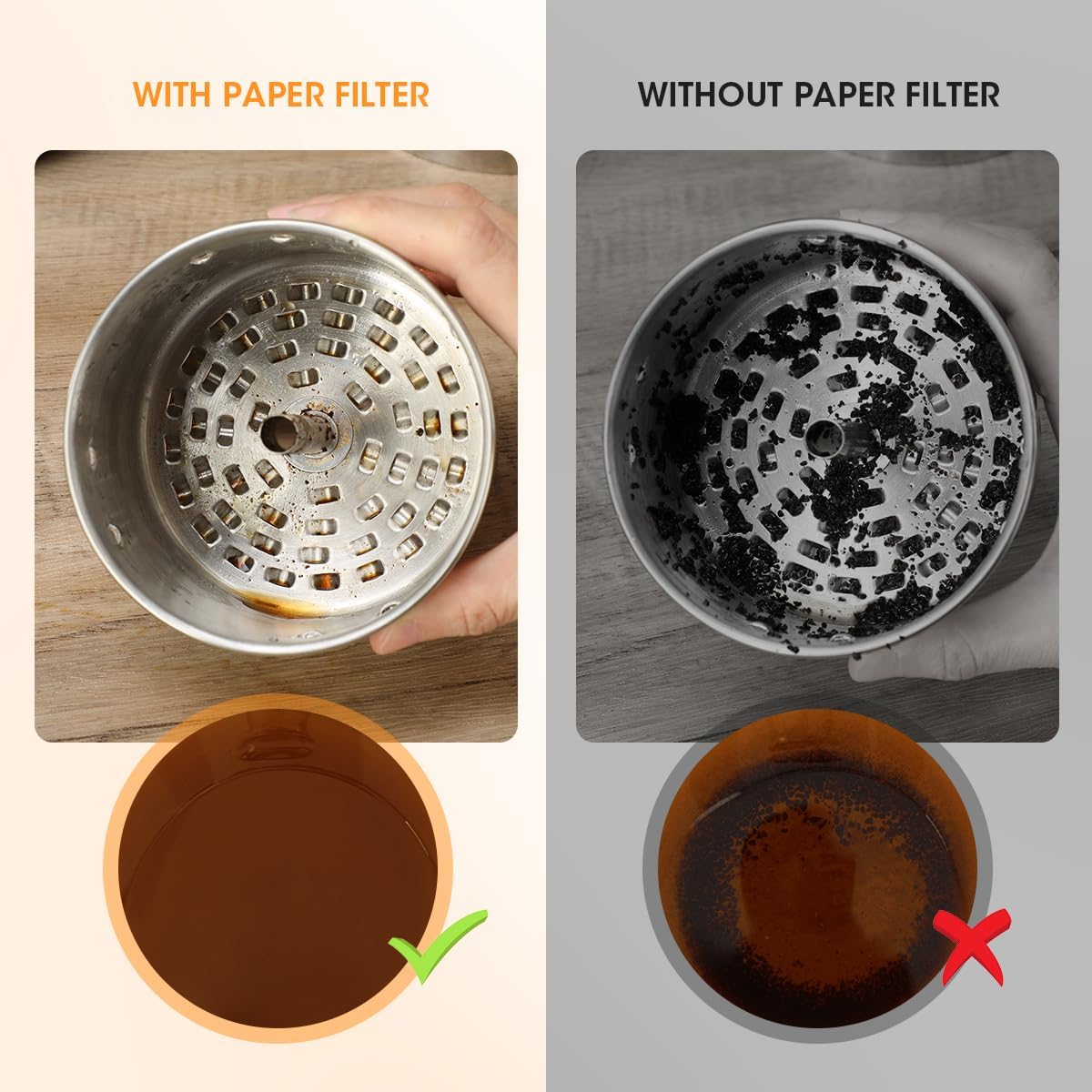 Aieve 160 Count Percolator Coffee Filters, Unbleached Coffee Filter Paper