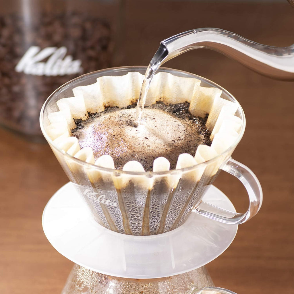 Kalita Wave Series KWF-185#22210 Coffee Filters, White, For 2-4 People, 50 Sheets