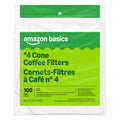 Amazon Basics Number 4 Cone Coffee Filters for 8-12 Cup Coffee Makers, White, 100 Count