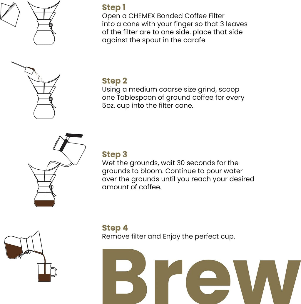 Chemex Filter - Natural Half Moon - 100 CT - FP-2N