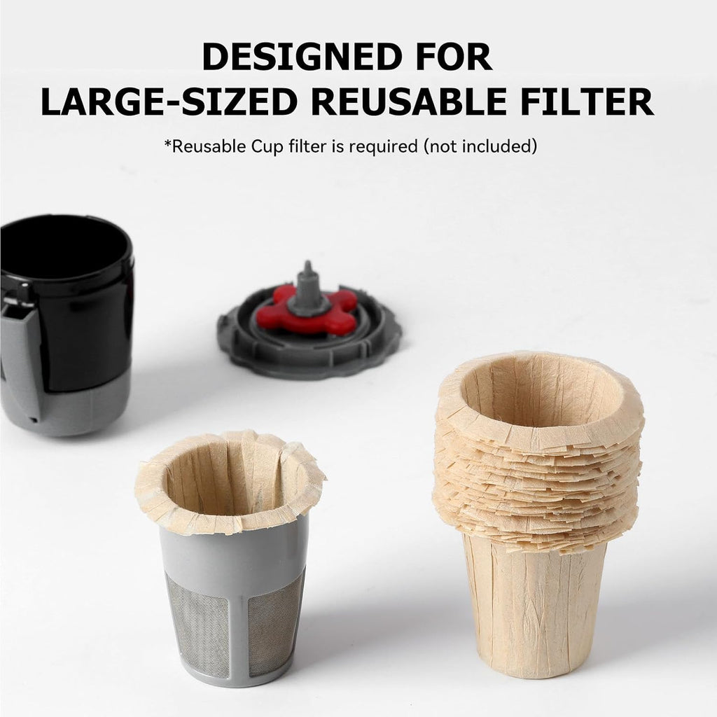Fanativita 100ct Large Disposable Coffee Filter Cups (2.1 in H), Unbleached