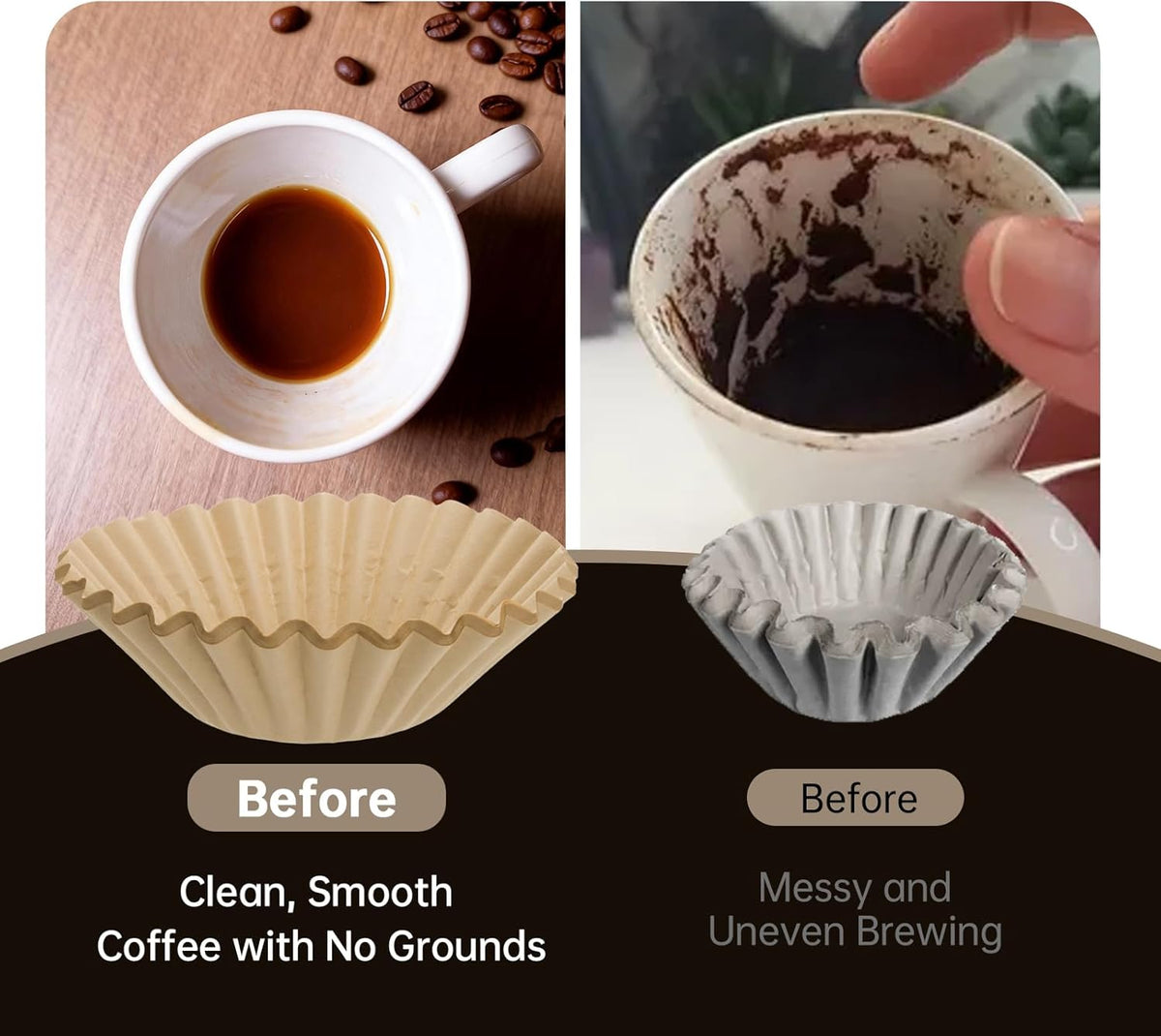 100 PCS Coffee Filters Compatible with Breville, Extra Large Basket Coffee Filters, Unbleached Disposable Paper, Smooth Brew Extraction, Will Not Tear or Clog, Ideal for Home Brewing